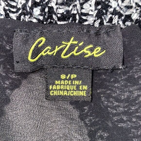 Cartise Black Knit Silver Sequin Sweater With Open Mesh Cutout In Back - Picture 6 of 13